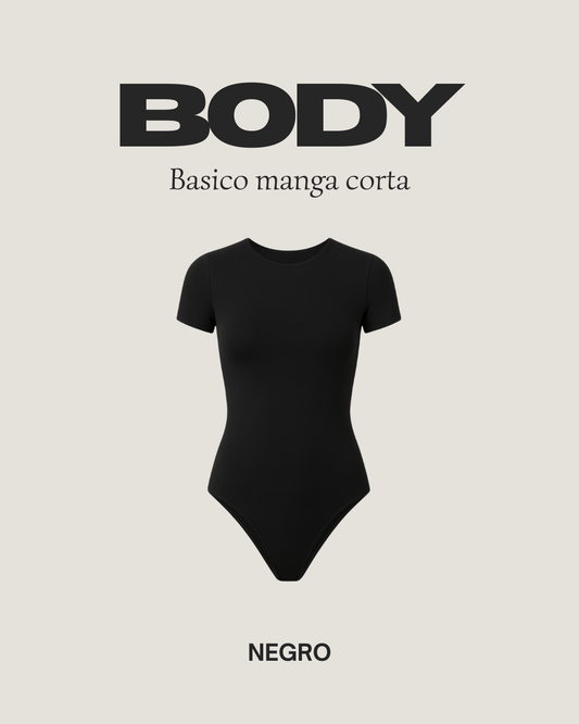 Body manga corta cuello redondo